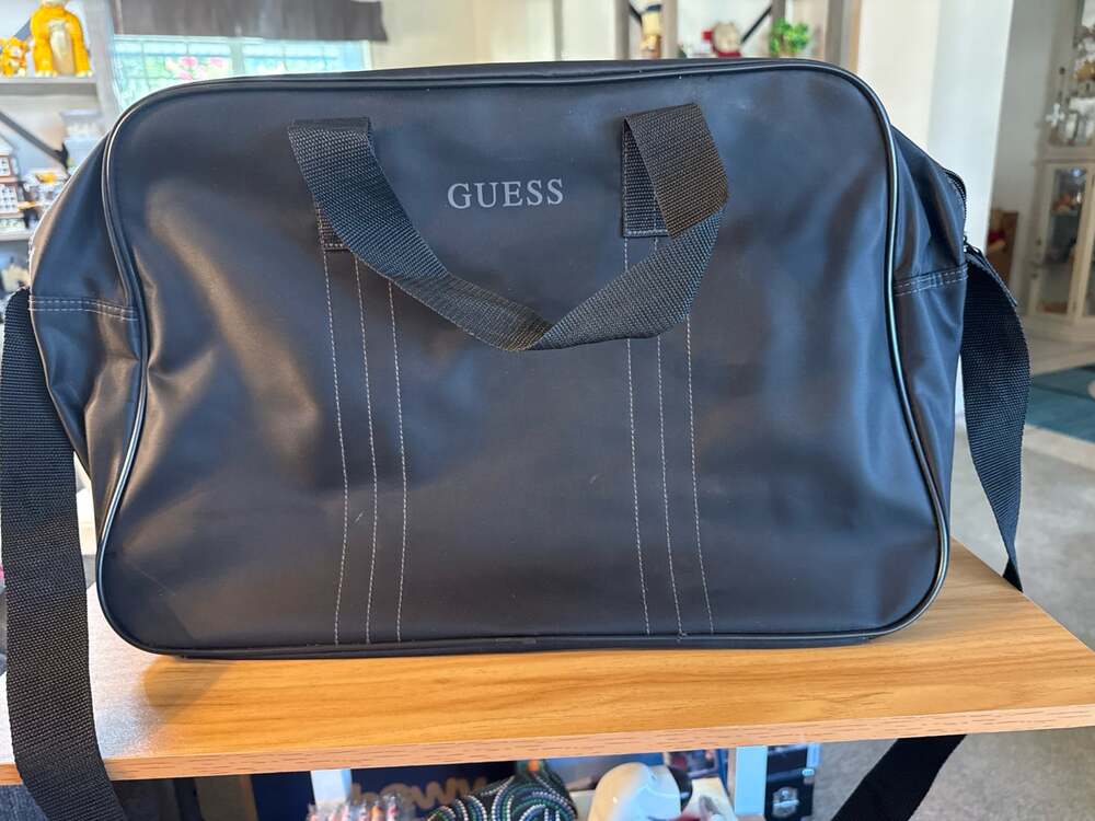 Guess Black Nylon Travel Weekender Duffle Bag